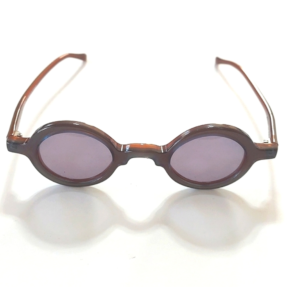 NWOT Anne et Valentin Round Lens Brown Two Tone Frame Made In France